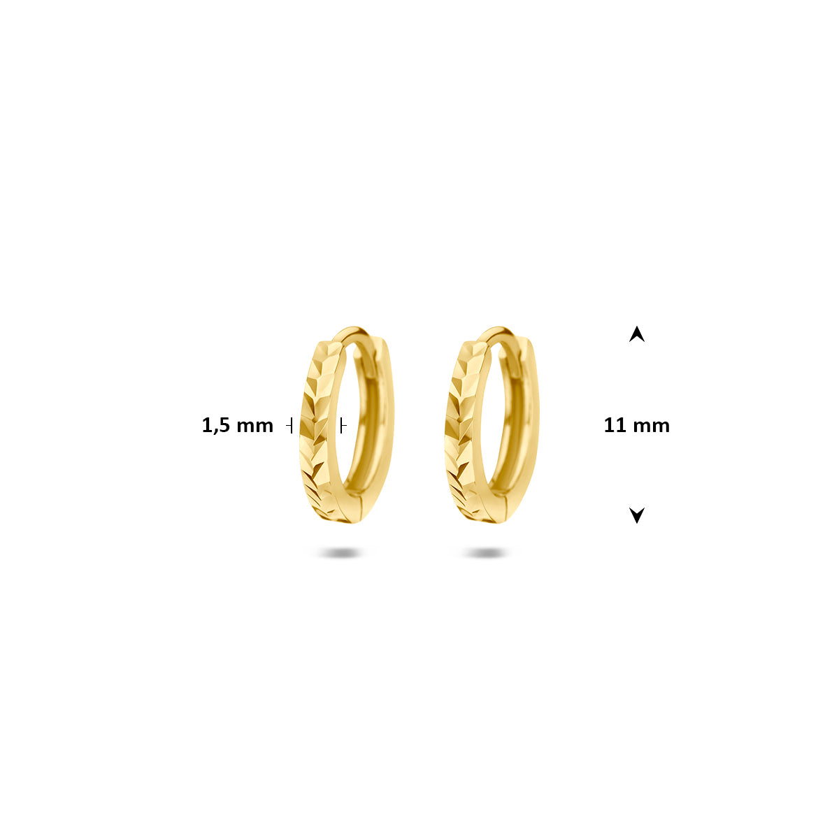 Fantasy Collection Klapoorringen gediamanteerd 9K geelgoud 11 mm - afbeelding 4