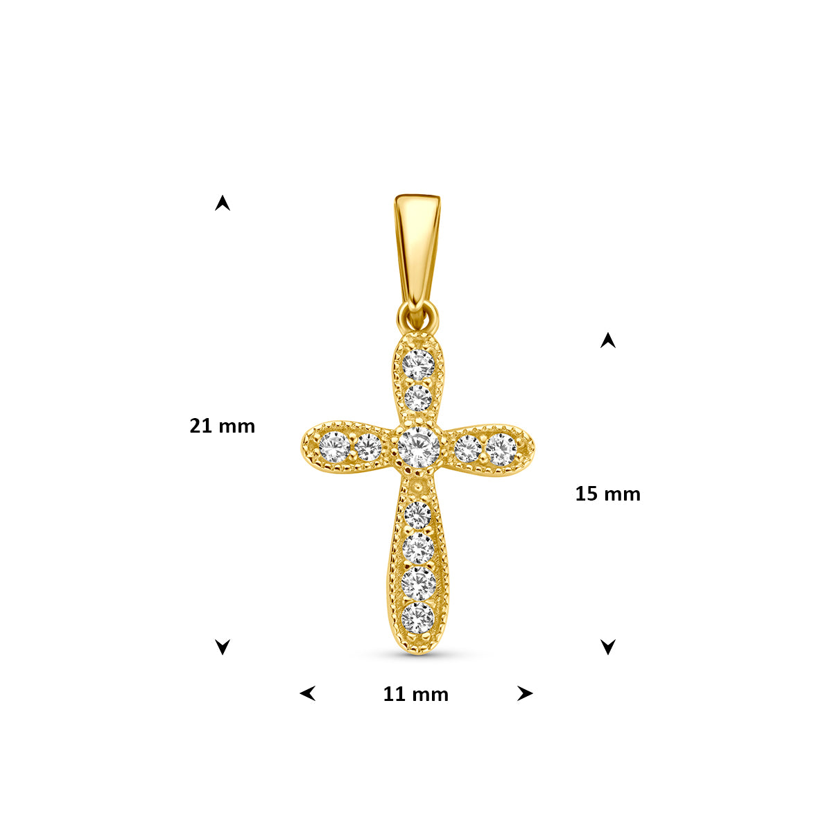 Fantasy Collection Hanger kruis zirkonia 9K geelgoud 15 mm - afbeelding 4