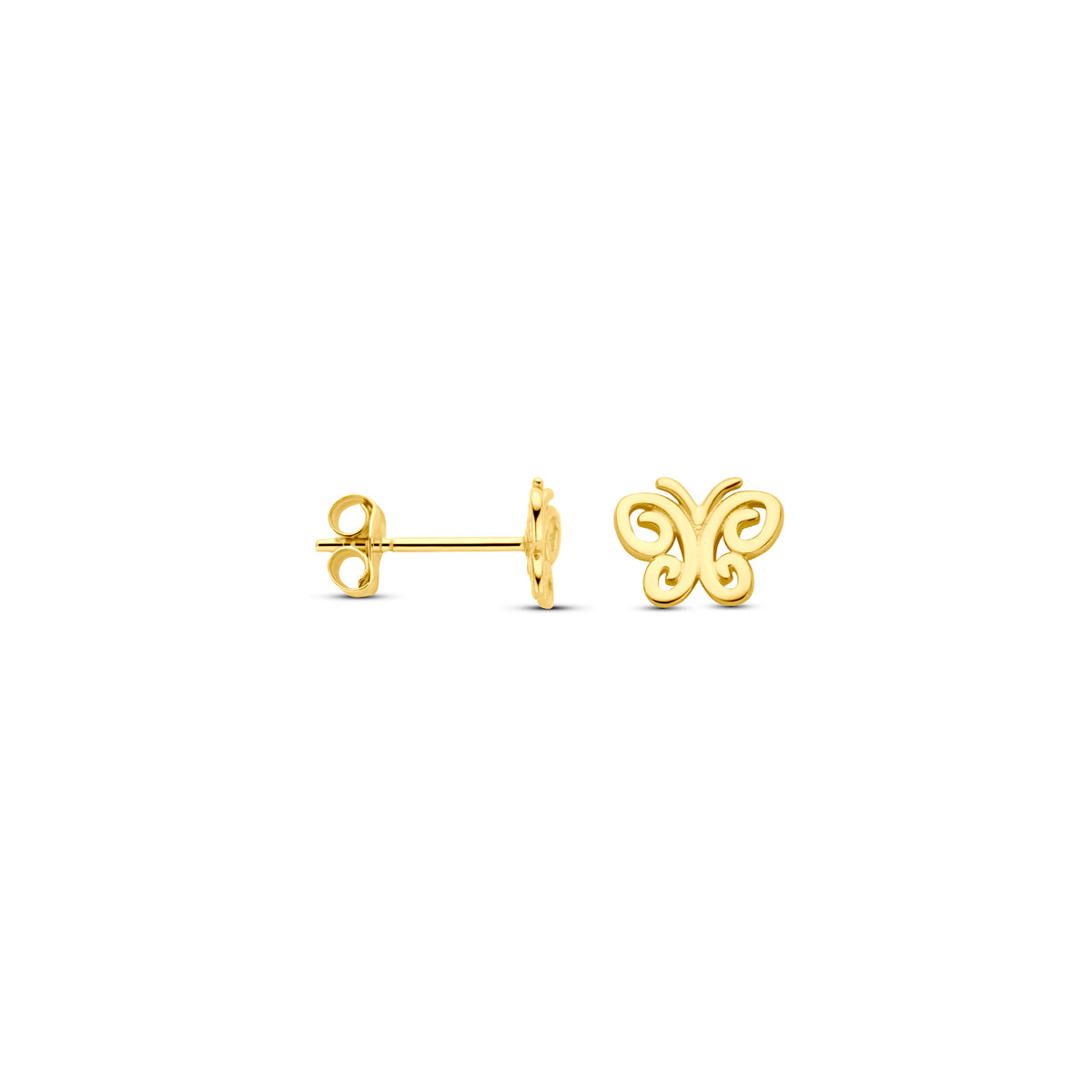 Fantasy Collection Oorknoppen vlinder 9K geelgoud 5,5 mm - afbeelding 3