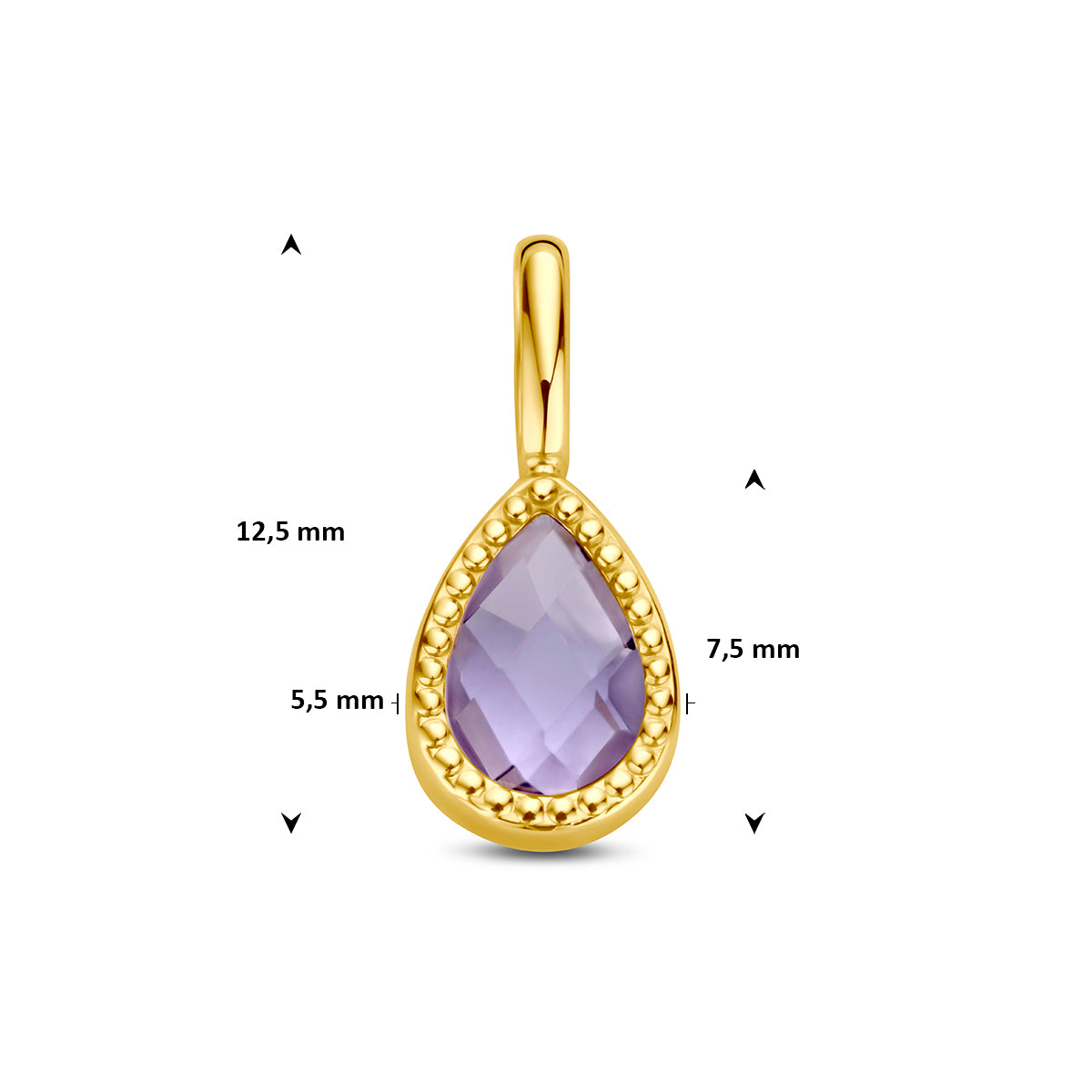 Fantasy Collection Hanger amethist 9K geelgoud 7,5 mm - afbeelding 4