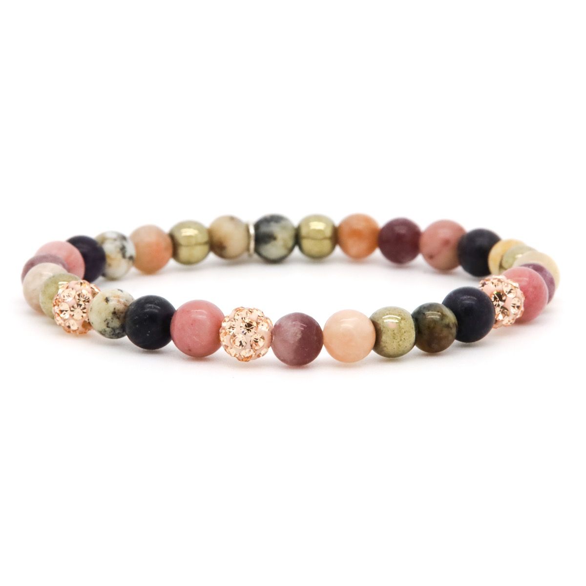 Karma Spiral Rosegold Crystal Armband Roségoud