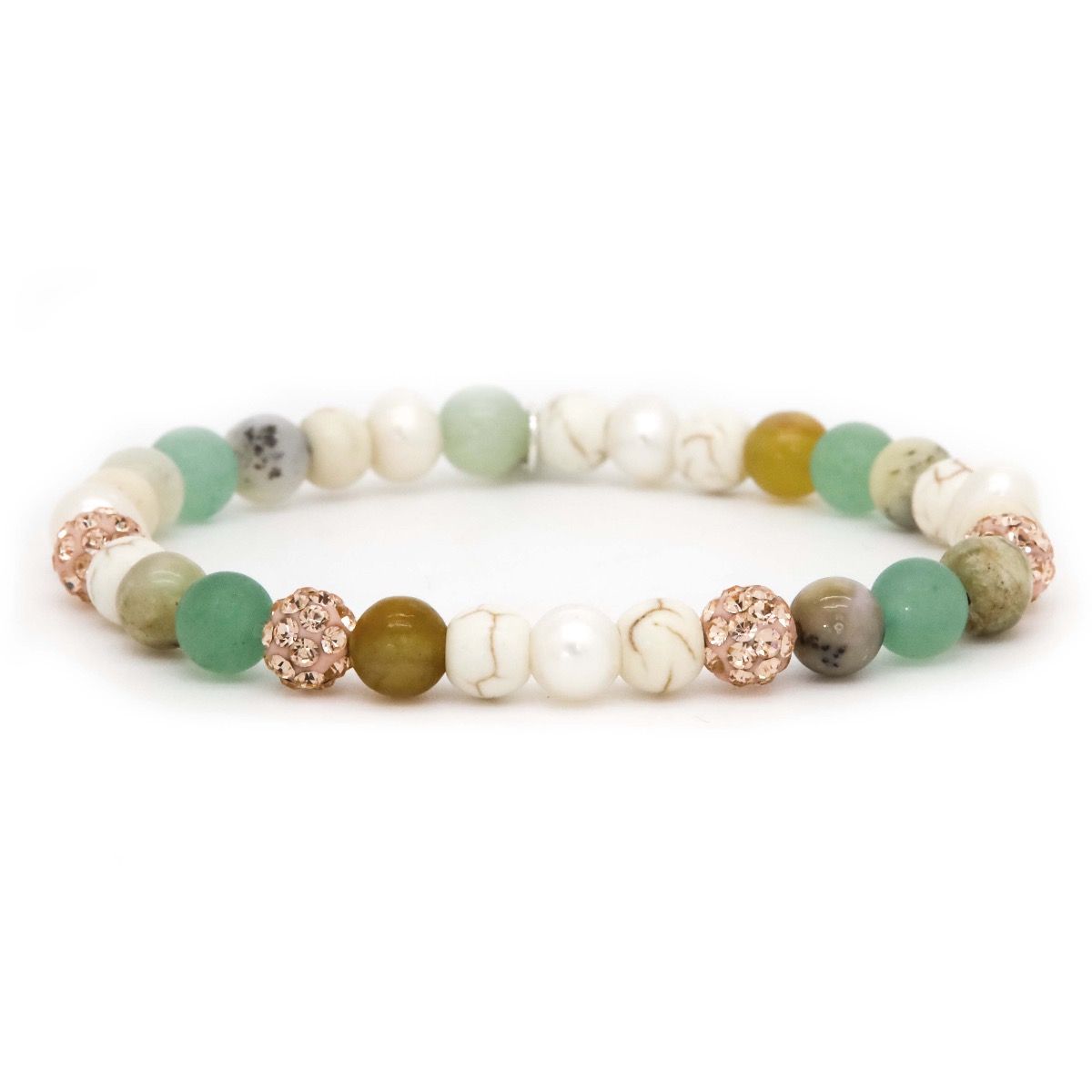 Karma armband Spiral LEE XS Elastic (rosegold crystal) 80075EL - PansiteNederland.nl