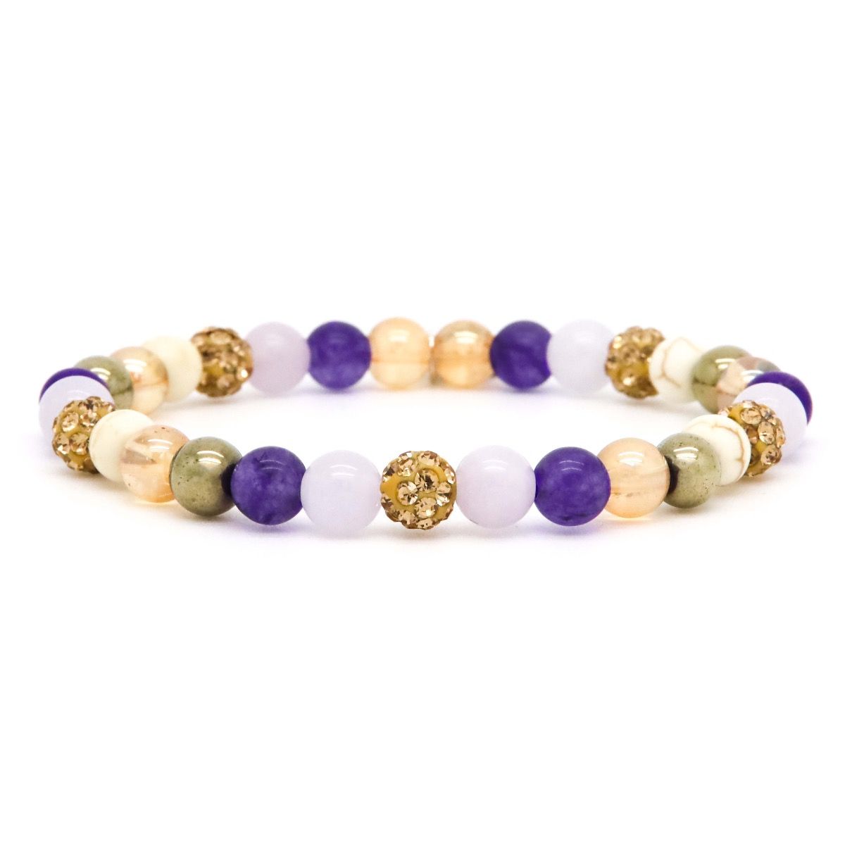 Karma armband Spiral LAVANY XS Elastic (gold crystal) 6mm - 80081EL - PansiteNederland.nl