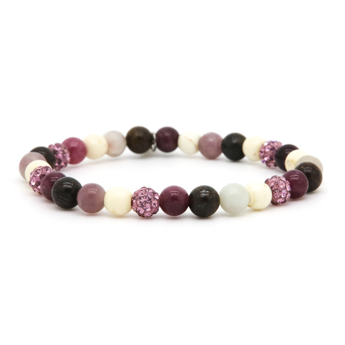 Karma armband Spiral Lena Lou XS Elastic (purple crystal) 80102EL - PansiteNederland.nl