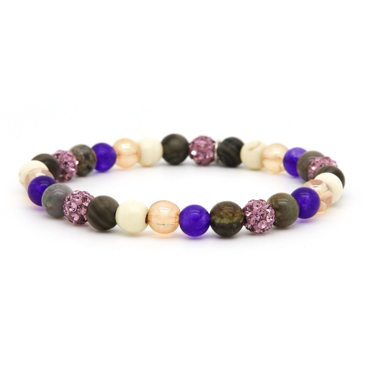 Karma armband Spiral Marie XS Elastic (purple crystal) 80103EL - PansiteNederland.nl