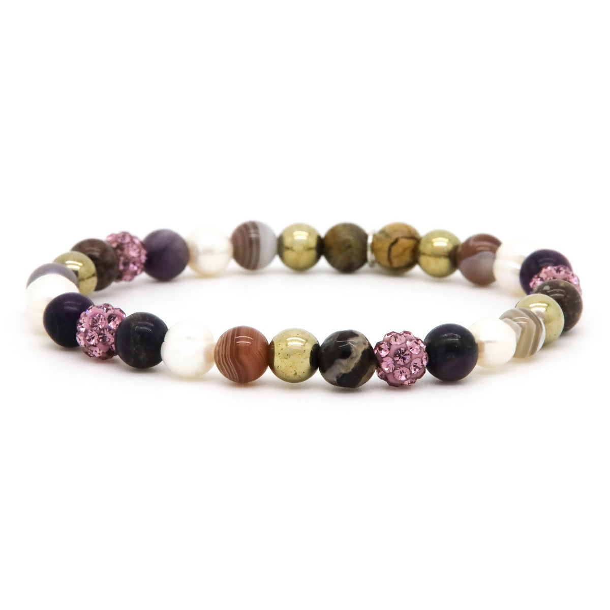 Karma armband Spiral Sophia XS Elastic (purple crystal) 80104EL - PansiteNederland.nl