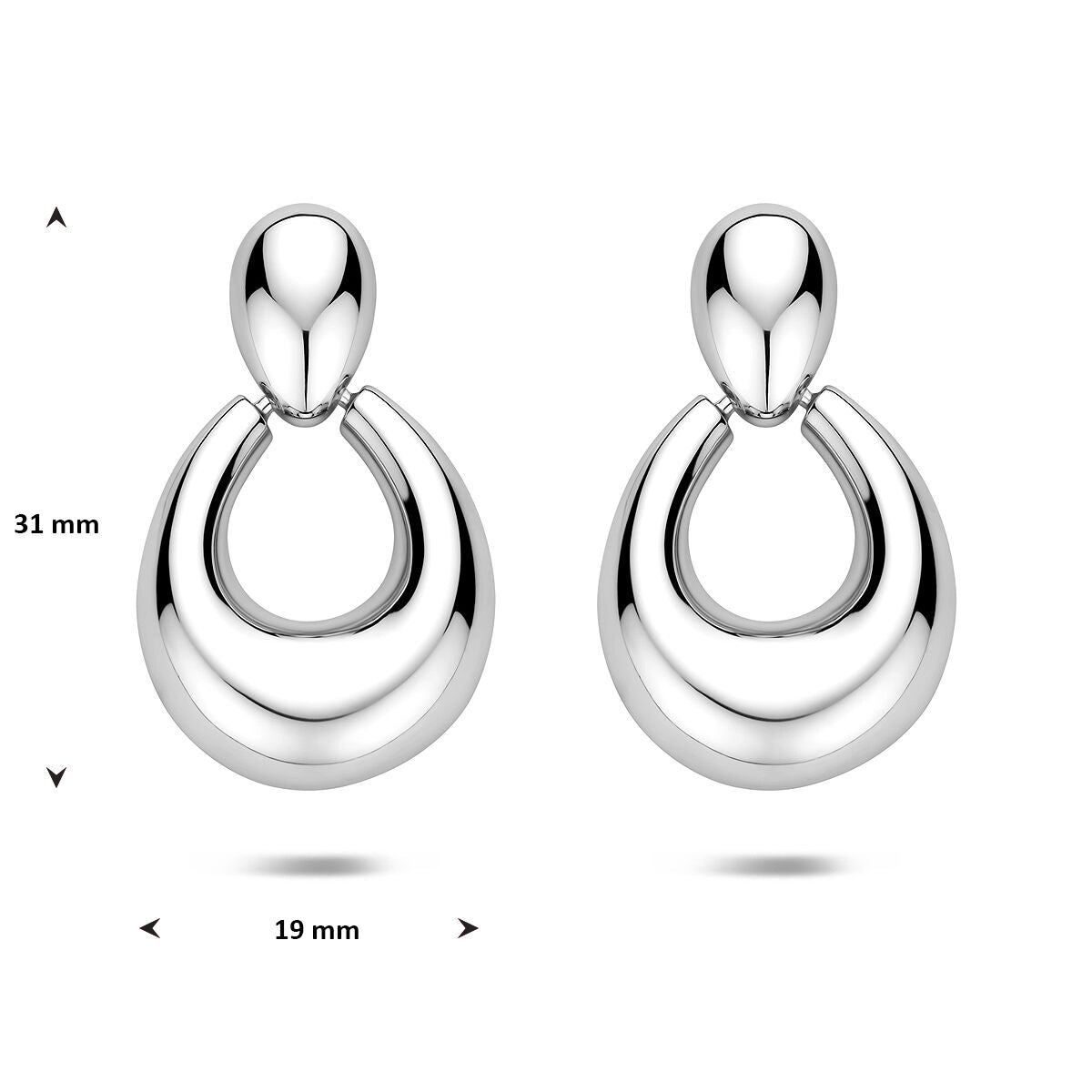 Fantasy Collection Hangende oorbellen 31 mm zilver