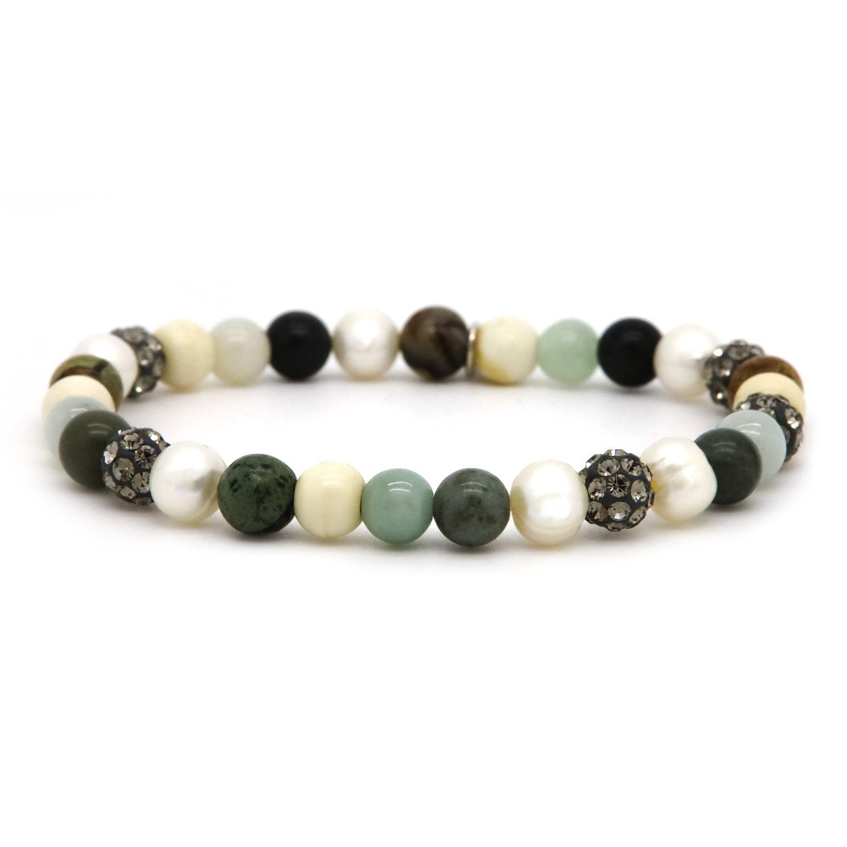 Karma armband Spiral Ella XS Elastic (grey crystal) 80124EL - PansiteNederland.nl