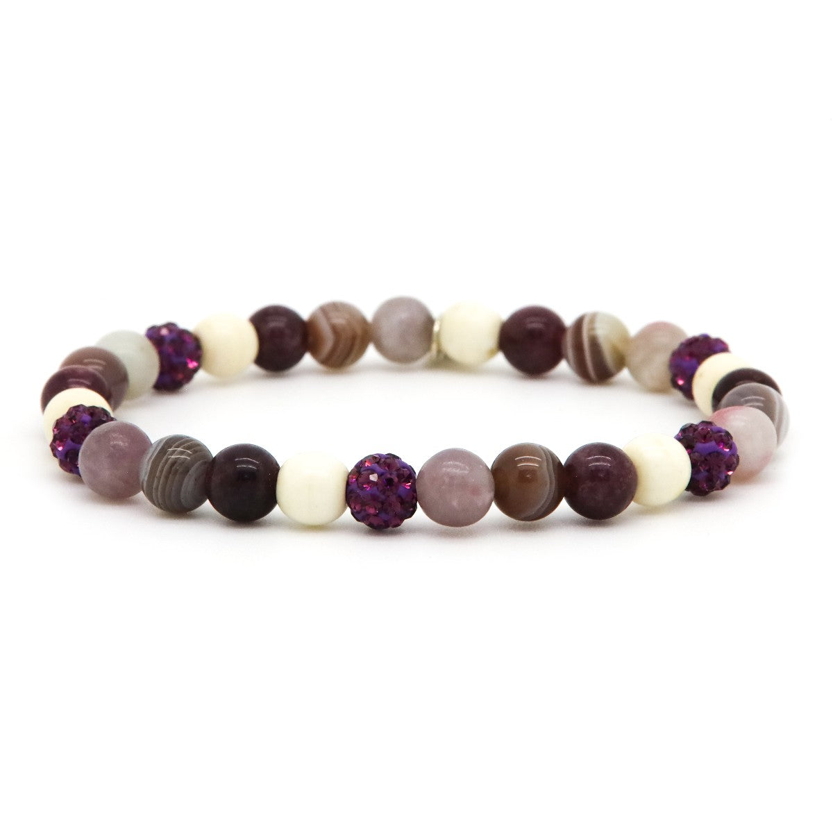 Karma armband Spiral Evelyn XS Elastic (purple crystal) 80135EL - PansiteNederland.nl