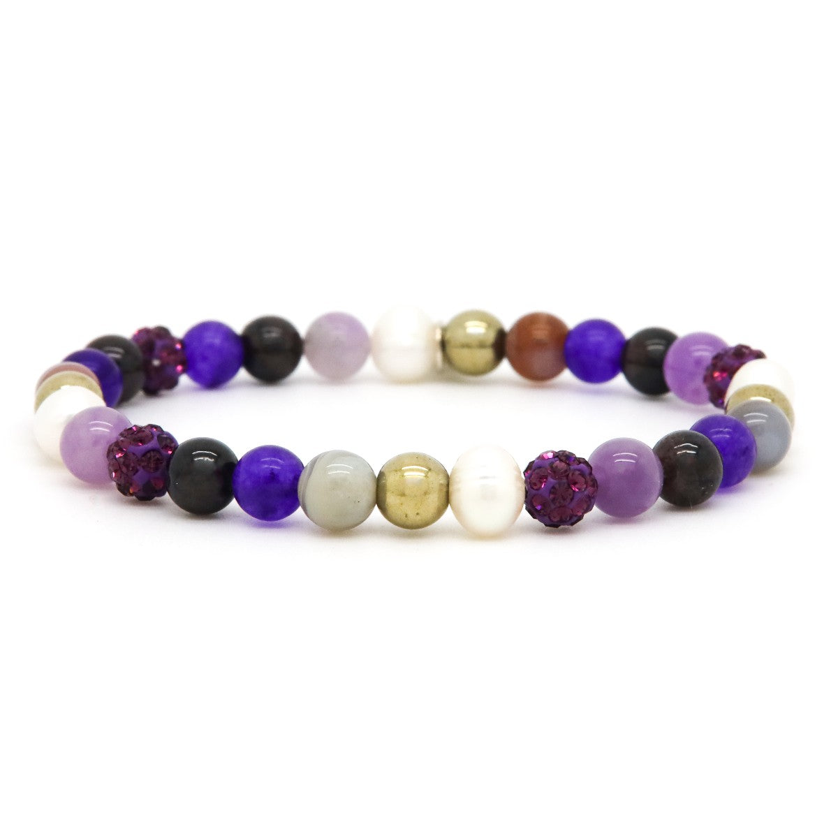 Karma armband Spiral Chloe XS Elastic (purple crystal) 80136EL - PansiteNederland.nl