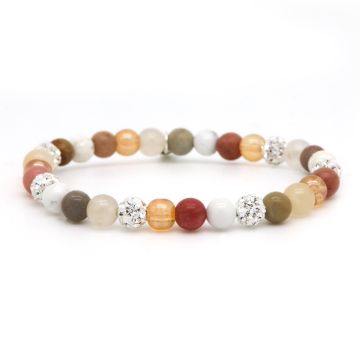 Karma armband Spiral BLUSH XS Elastic (white crystal) 80151EL - PansiteNederland.nl