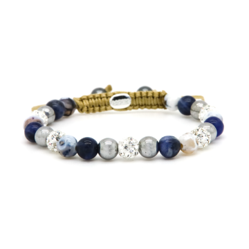 Karma Spiral White Crystal Armband 80153 Wit