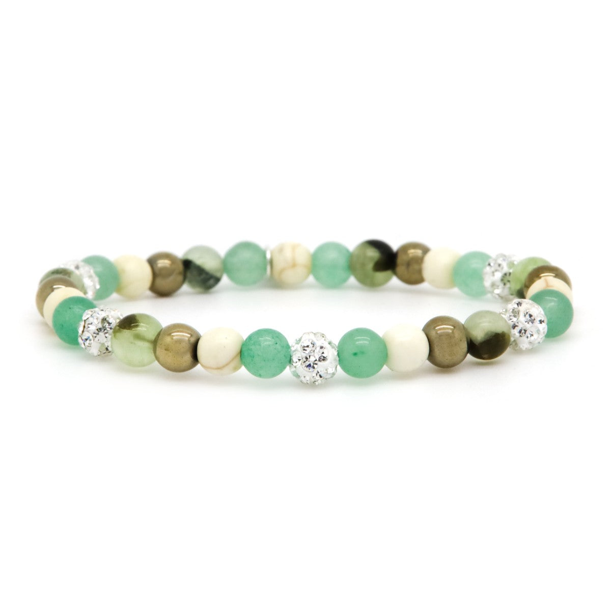 Karma armband Spiral OAKLY XS Elastic white crystal 80154EL