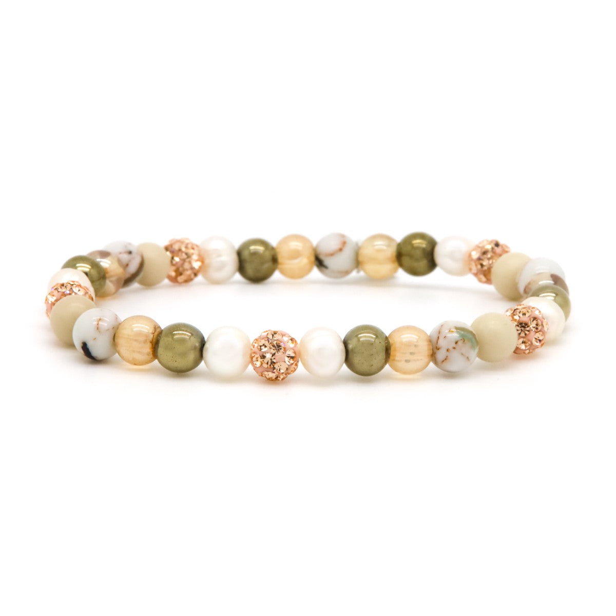 Karma armband Spiral ROSINA XS Elastic rosegold crystal 80161EL