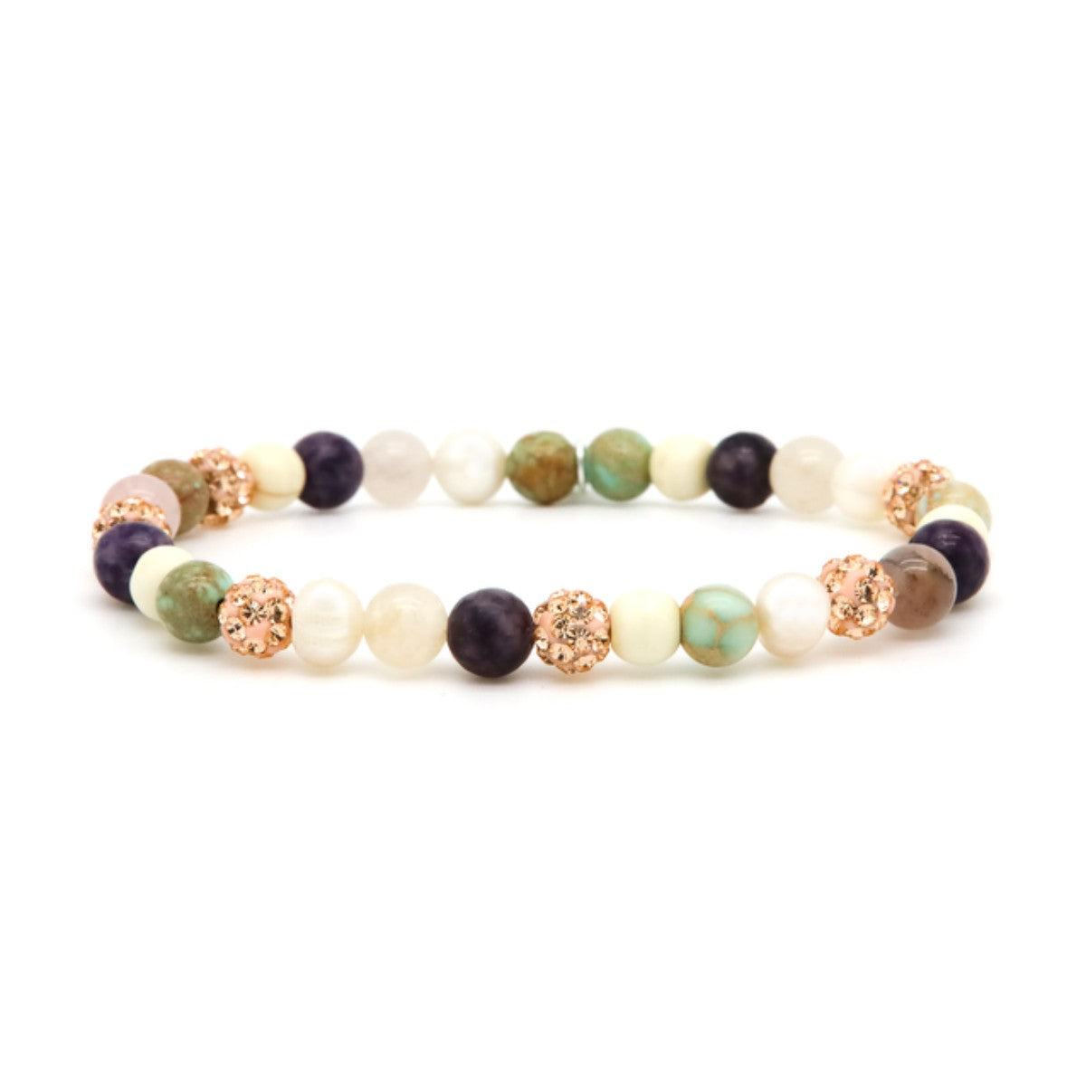 Karma armband Spiral ROSELYN XS Elastic rosegold crystal 80163EL