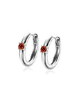 Zinzi oorringen JANUARI zilver met geboortesteen rood granaat zirkonia 13mm ZICRZ-JAN - PansiteNederland.nl