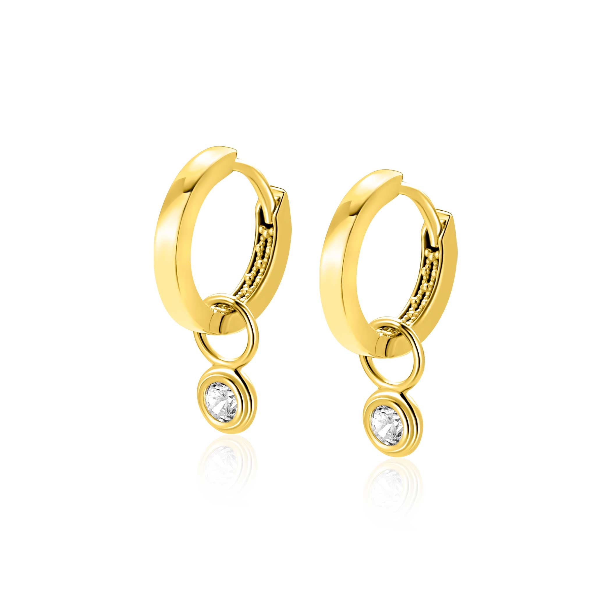 ZINZI 14K Gouden Oorbedels ZGCH560 wit