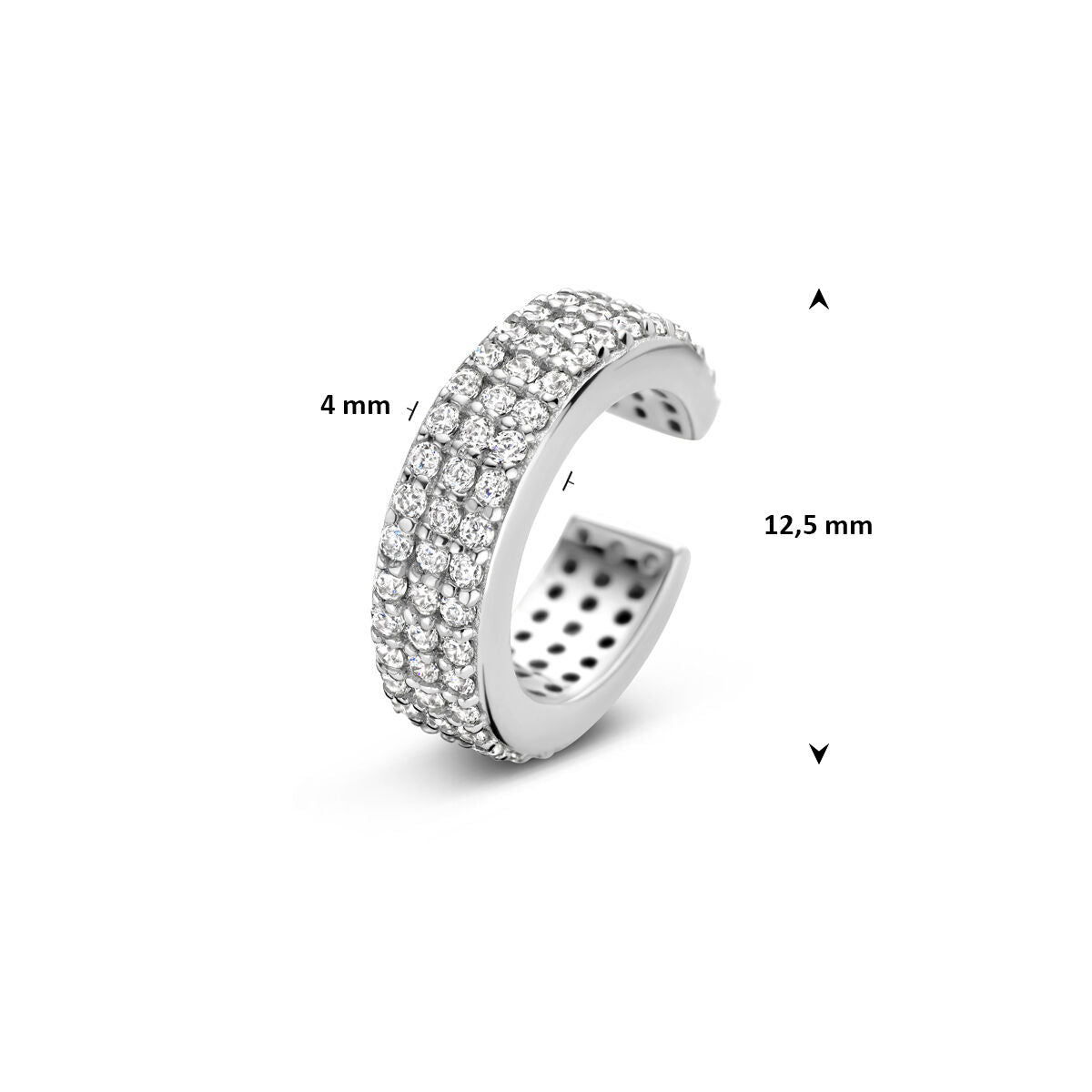 Fantasy Collection Ear cuff zirkonia 12,5 mm zilver oorbellen