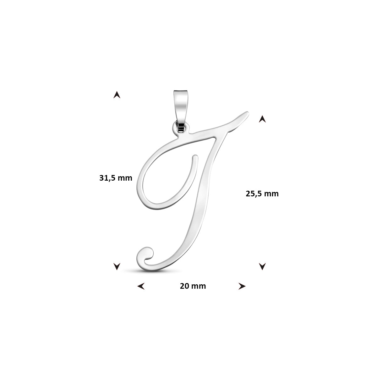 Hanger sierletter I 25,5 mm zilver #Letter_I