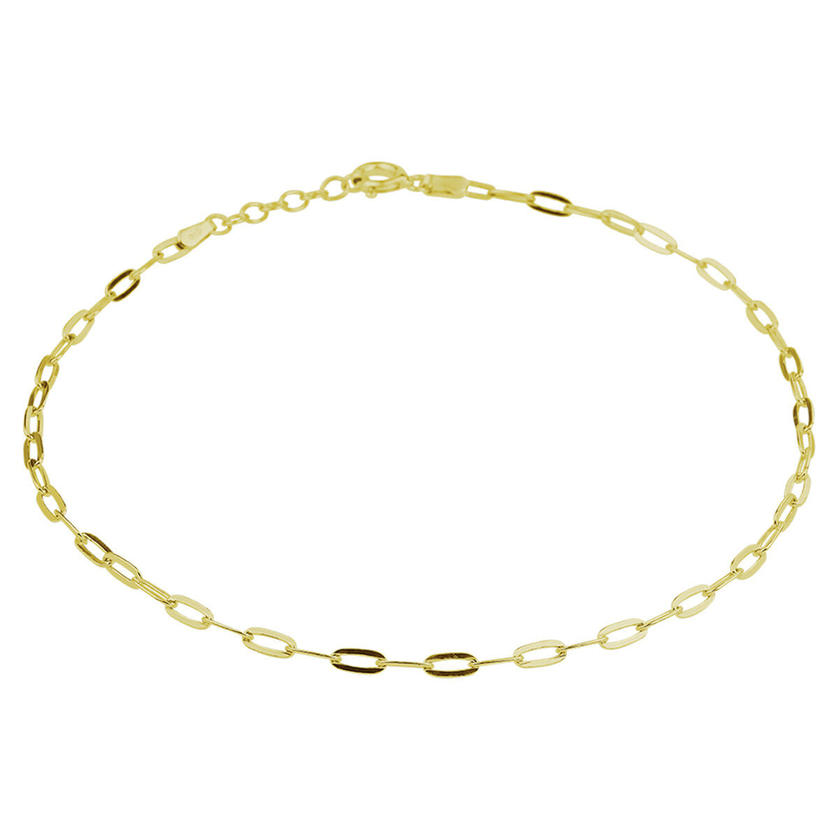 Enkelbandje anker 2,4 mm 24 + 2 cm 3 micron zilver verguld (geel)