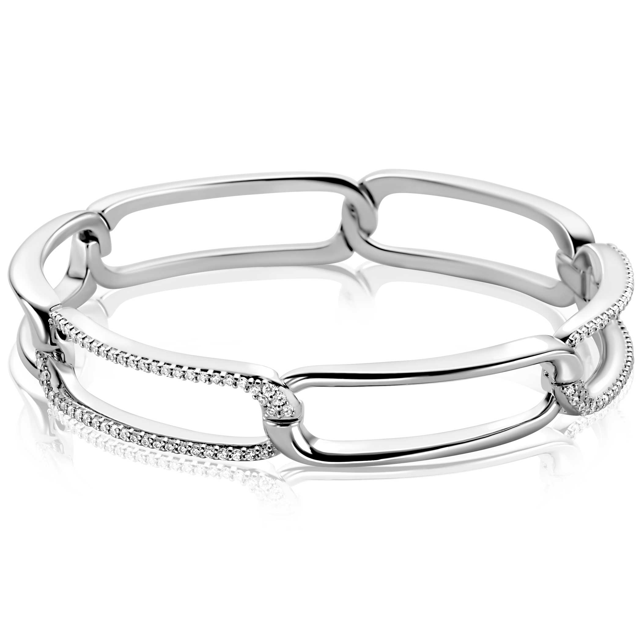 ZINZI Zilveren Armband MVA28 10mm wit