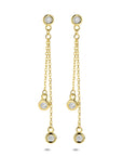 14K geelgouden oorhangers zirkonia 35 mm - 4034365