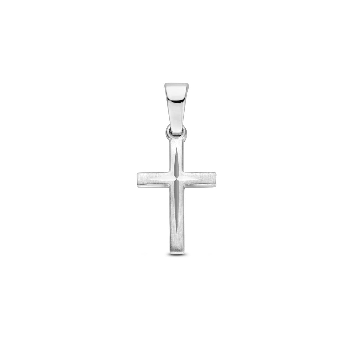 Fantasy Collection Hanger kruis mat gediamanteerd 20 mm zilver