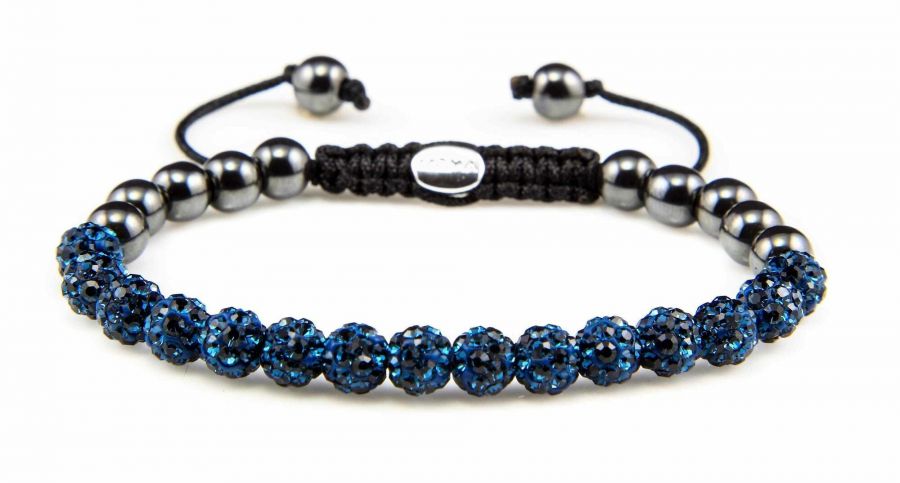 Karma Spiral Full Crystal Armband 82079 Blauw