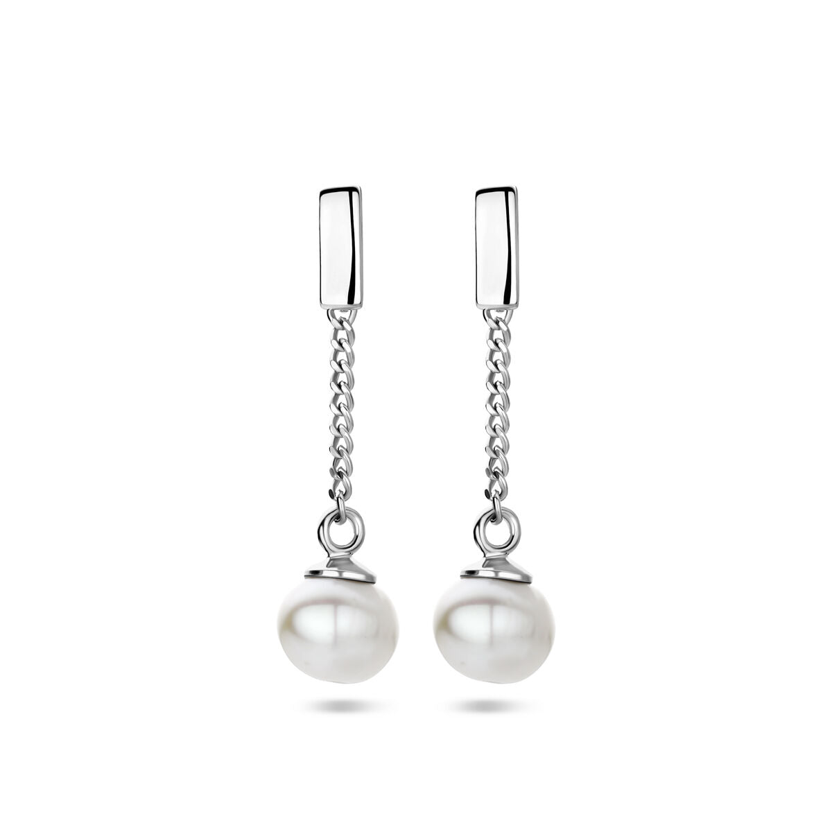 Fantasy Collection Hangende oorbellen parel zilver