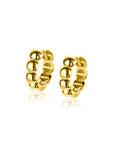 Zinzi Gold 14 krt gouden oorringen met bolletjes design met luxe klapsluiting 11mm x 3,3mm buis ZGO431 - PansiteNederland.nl