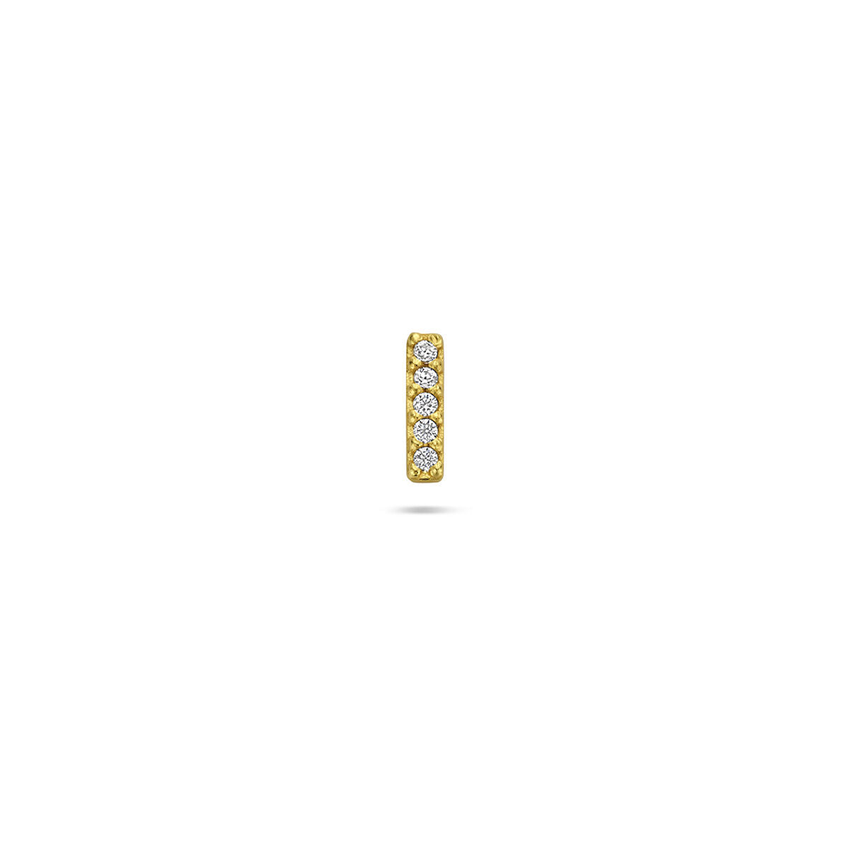 Fantasy Collection Flat back piercing balk zirkonia 6,3 mm 1 micron zilver verguld