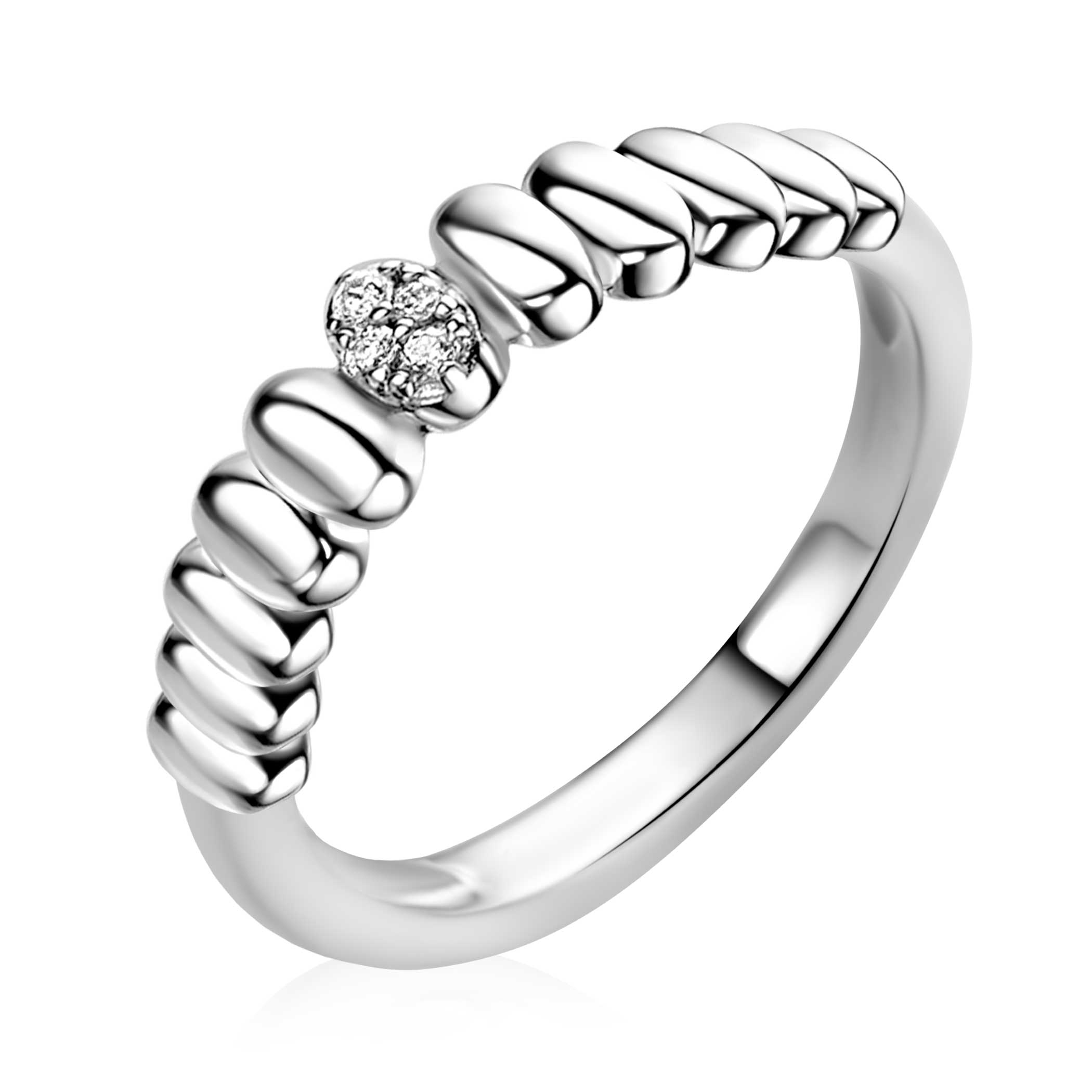 ZINZI Zilveren Ring met Witte Zirkonia - ZIR2876