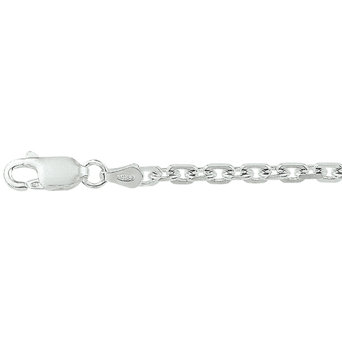 Fantasy Collection Anker gediamanteerd 2,5 mm zilver wit