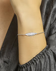 Zilver Gerhodineerd Armband Veer 16,5 + 2,5 Cm 1337220 - PansiteNederland.nl