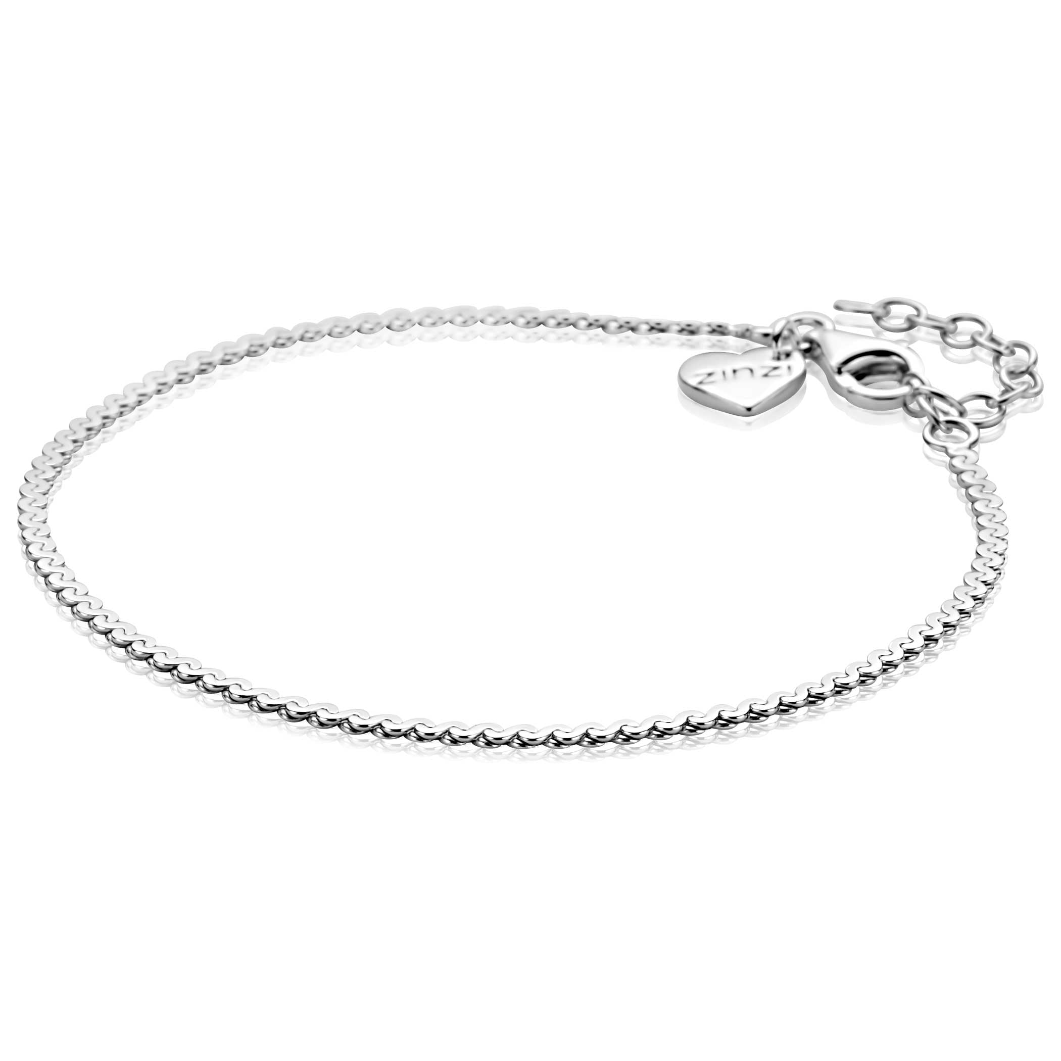 ZINZI zilveren schakelarmband met fijne gladde S schakel - ZIA2774