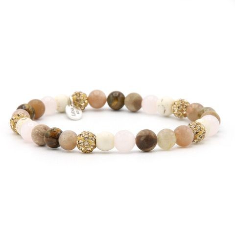 Karma armband Spiral Simply Brown XS elastic gold crystal 83613EL