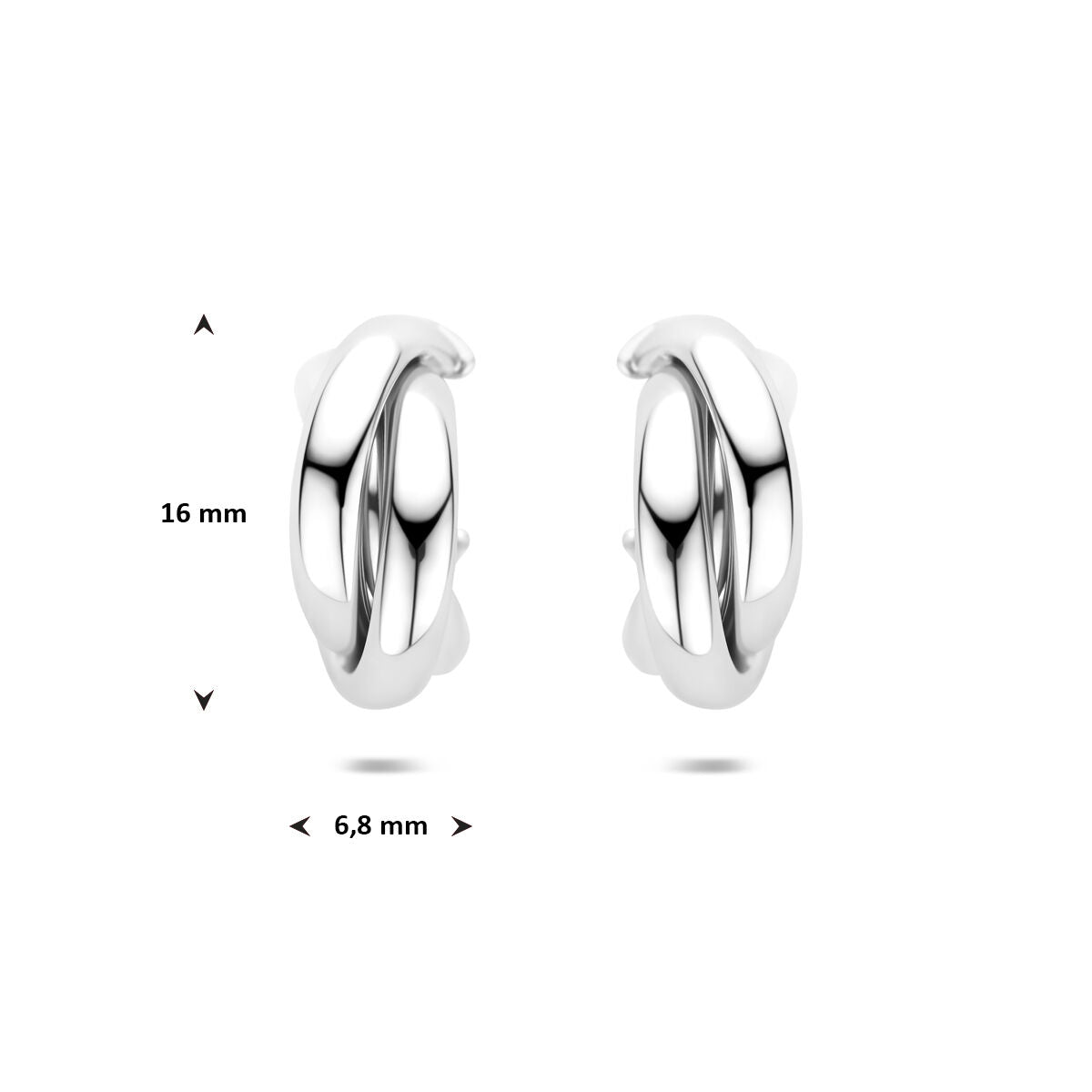 Fantasy Collection Oorbellen 16 mm zilver