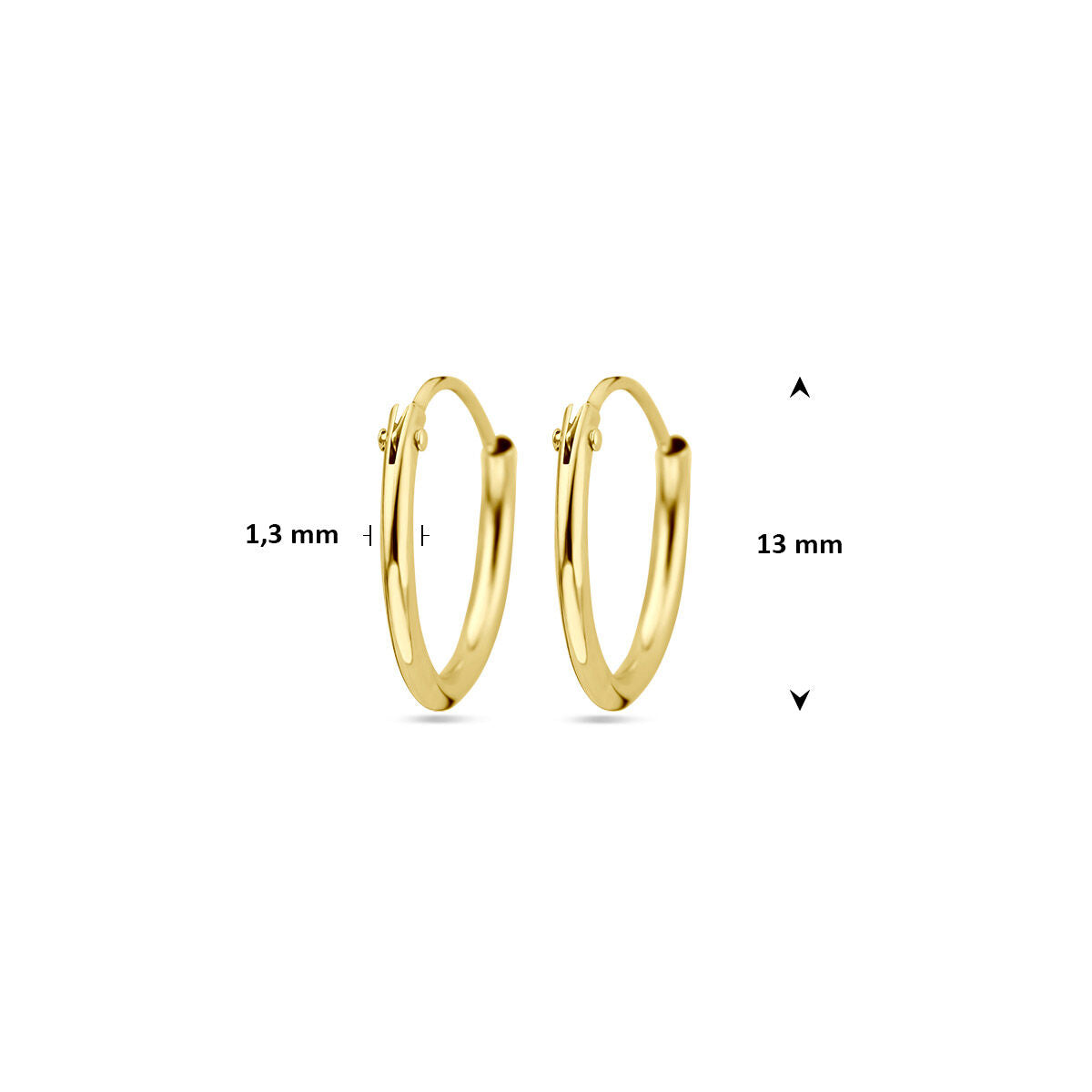 Oorbellen ronde buis 14K geelgoud