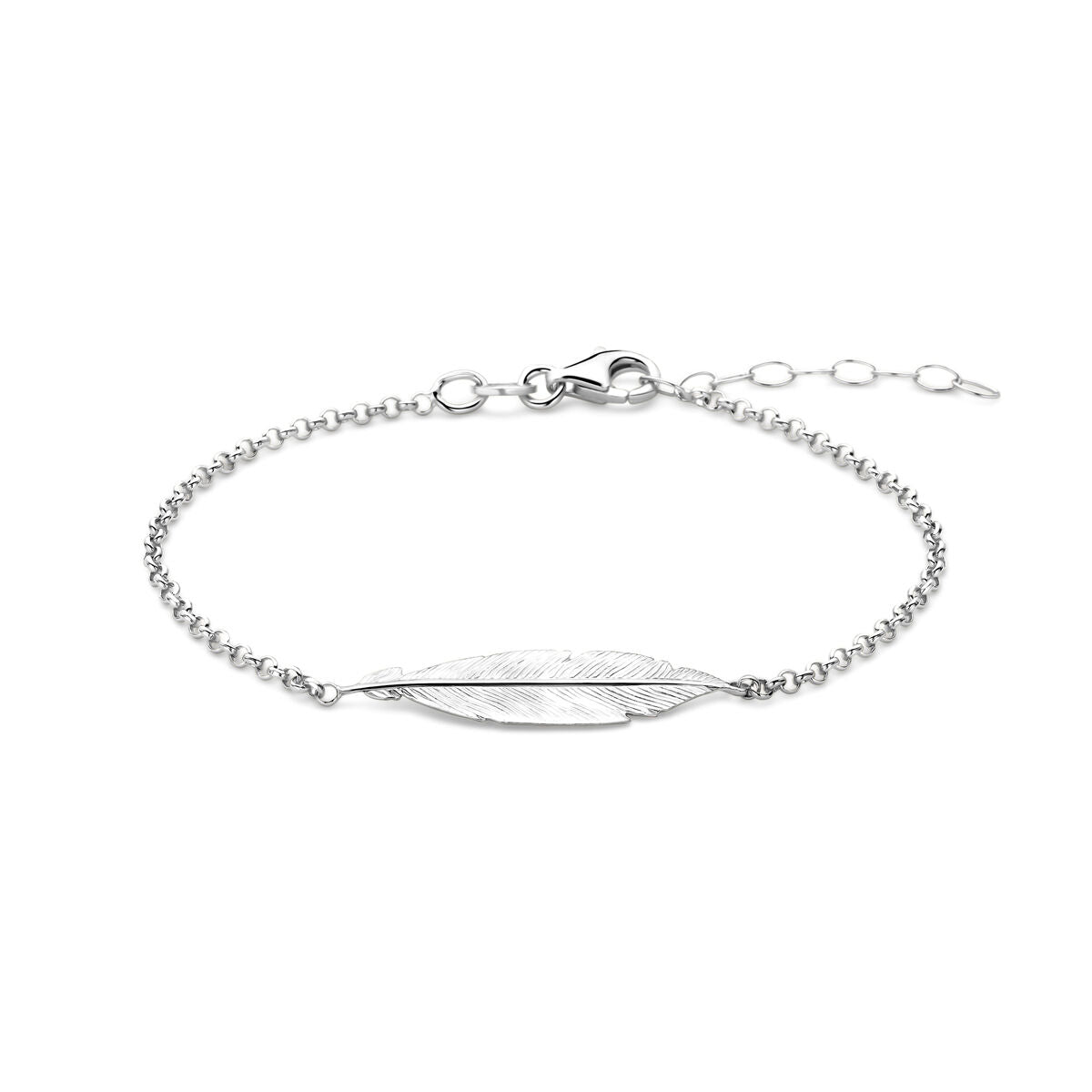 Fantasy Collection Armband veer 16,5 + 2,5 cm zilver