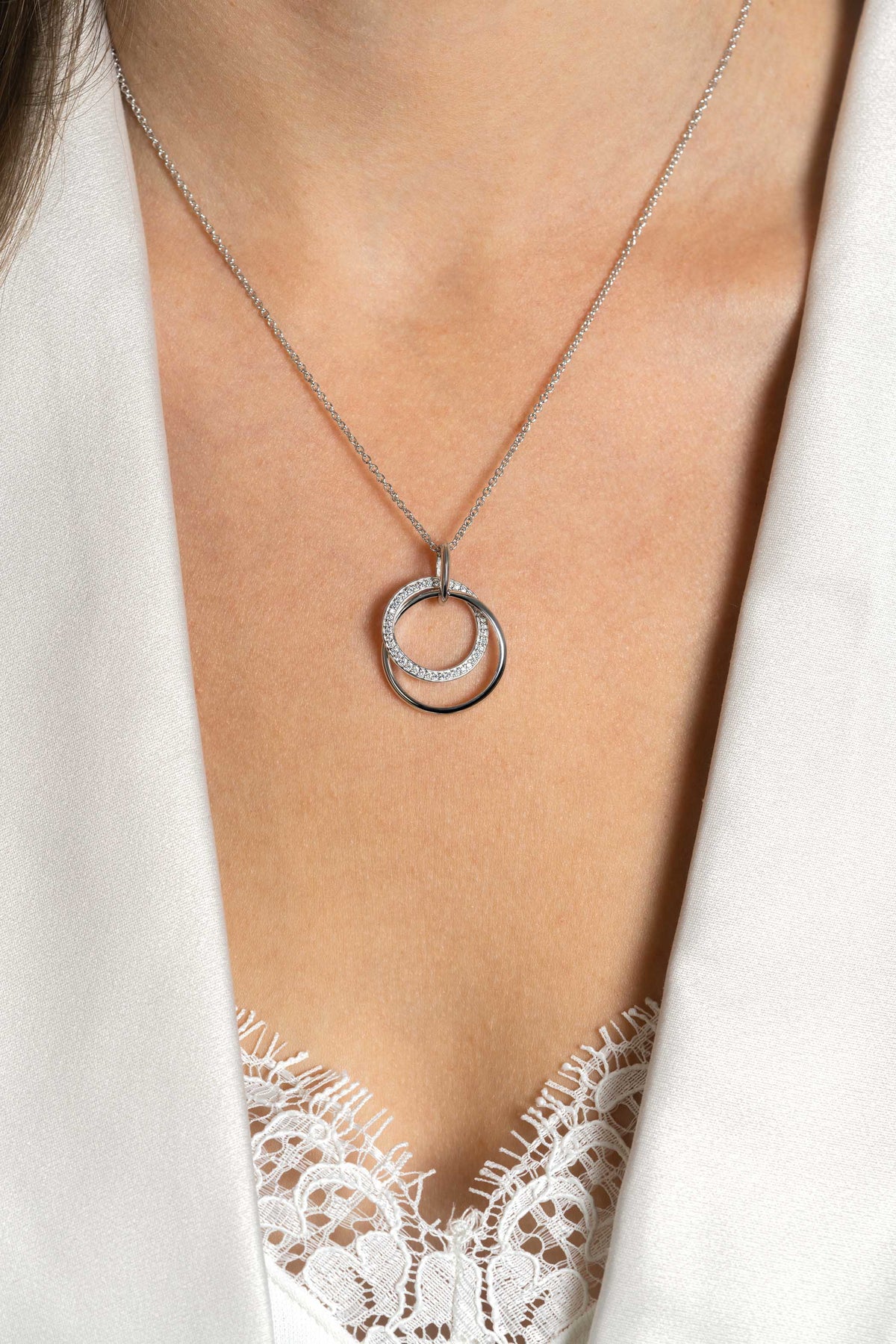 ZINZI Zilveren Hanger met Witte Zirkonia ZIH2431