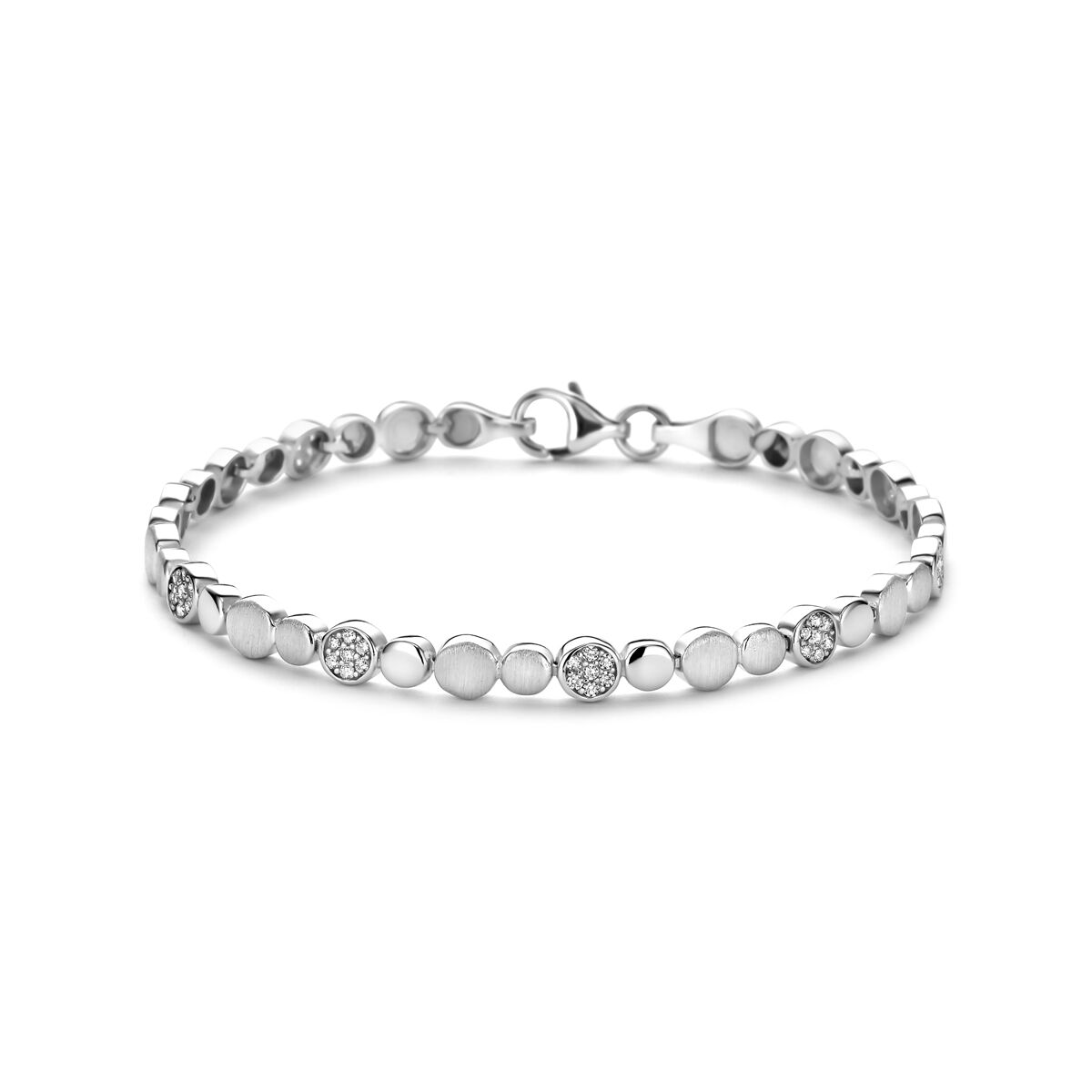 Fantasy Collection Armband zirkonia poli/mat 5,1 mm 19 cm zilver