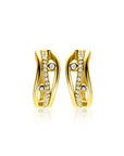 Zinzi 16mm gold plated zilveren multi-look oorringen in golvend design, bezet met witte zirkonia's en luxe klapsluiting ZIO2685 - PansiteNederland.nl