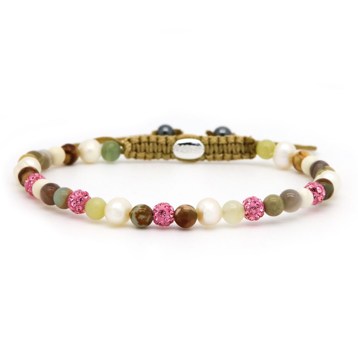 Karma Spiral Pink Crystal Armband 84607 Kristal