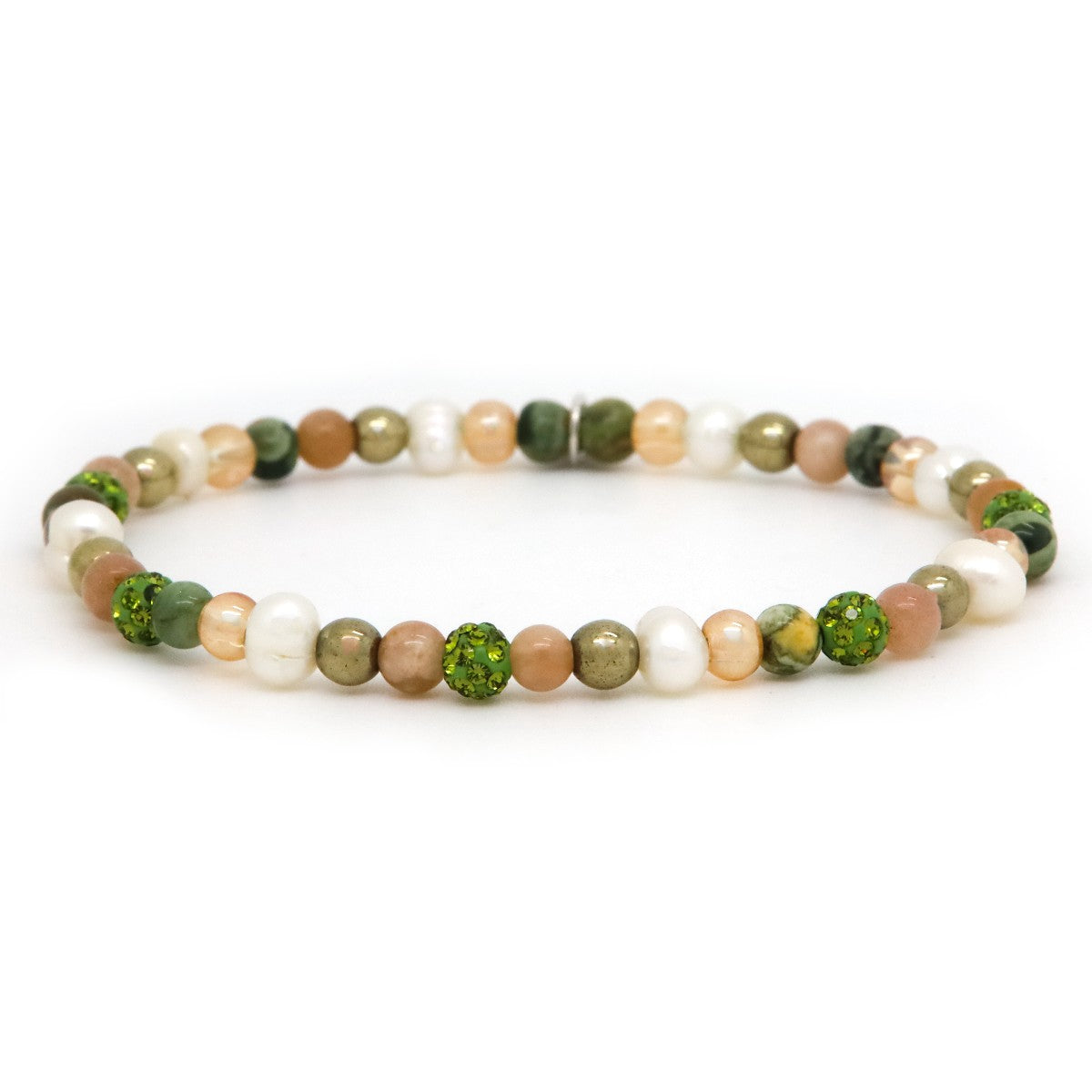 Karma armband Spiral Klaire XXS Elastic (green crystal) 84636EL - PansiteNederland.nl