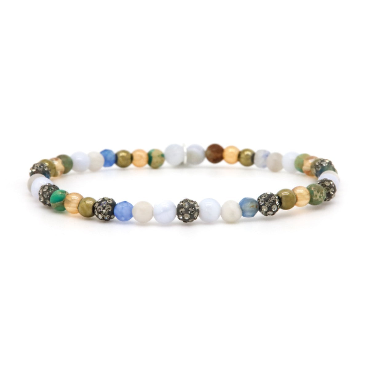 Karma armband Spiral SYLVI XXS Elastic grey crystal 84655EL