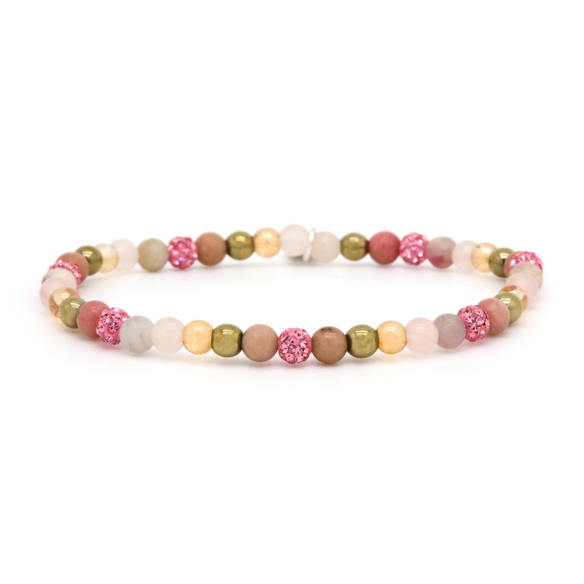 Karma armband Spiral BLOSSOM XXS Elastic pink crystal 84663EL