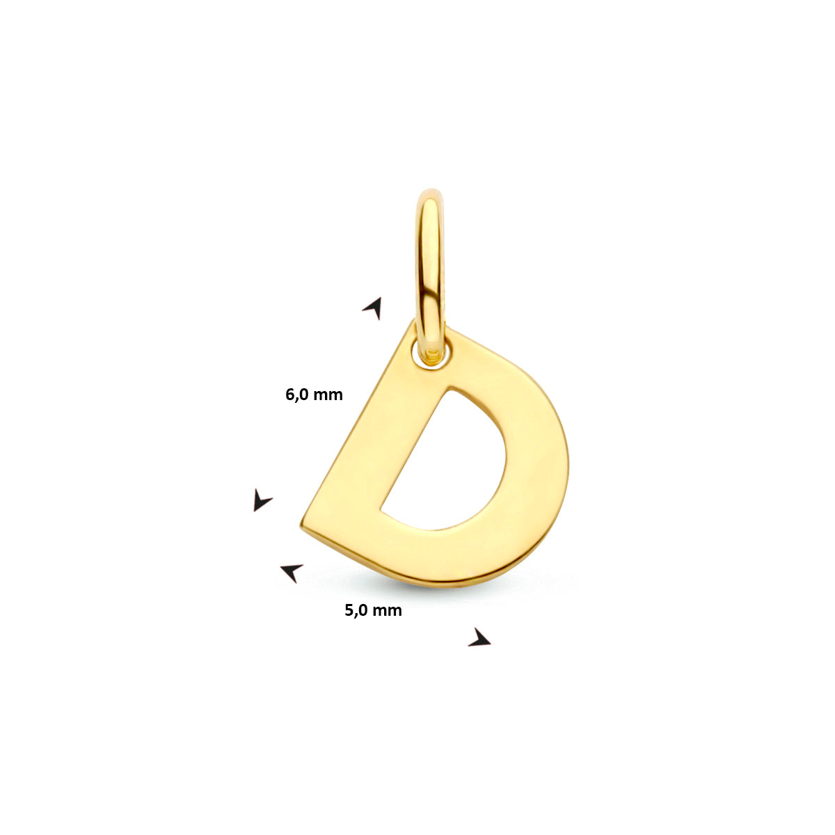 Hanger letter D 9K geelgoud #Letter_D
