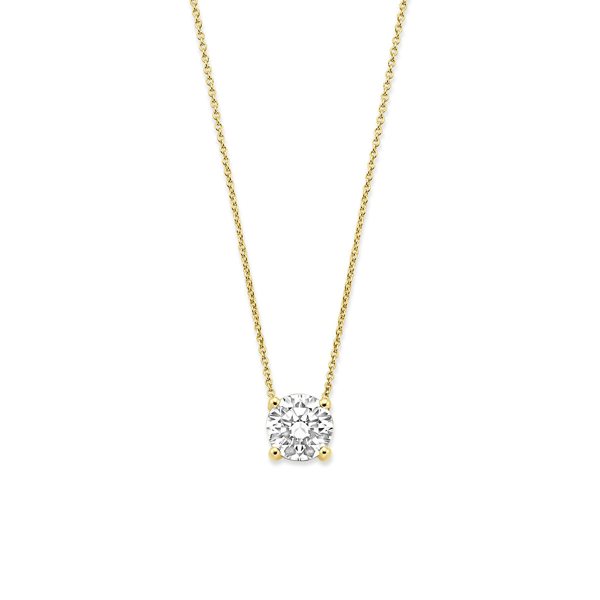 Collier lab grown diamant 1.00ct g vs 41 - 43 - 45 cm 14K geelgoud