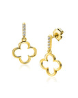 ZINZI gold plated zilveren oorstekers open klaver 20mm ZIO2743 - PansiteNederland.nl