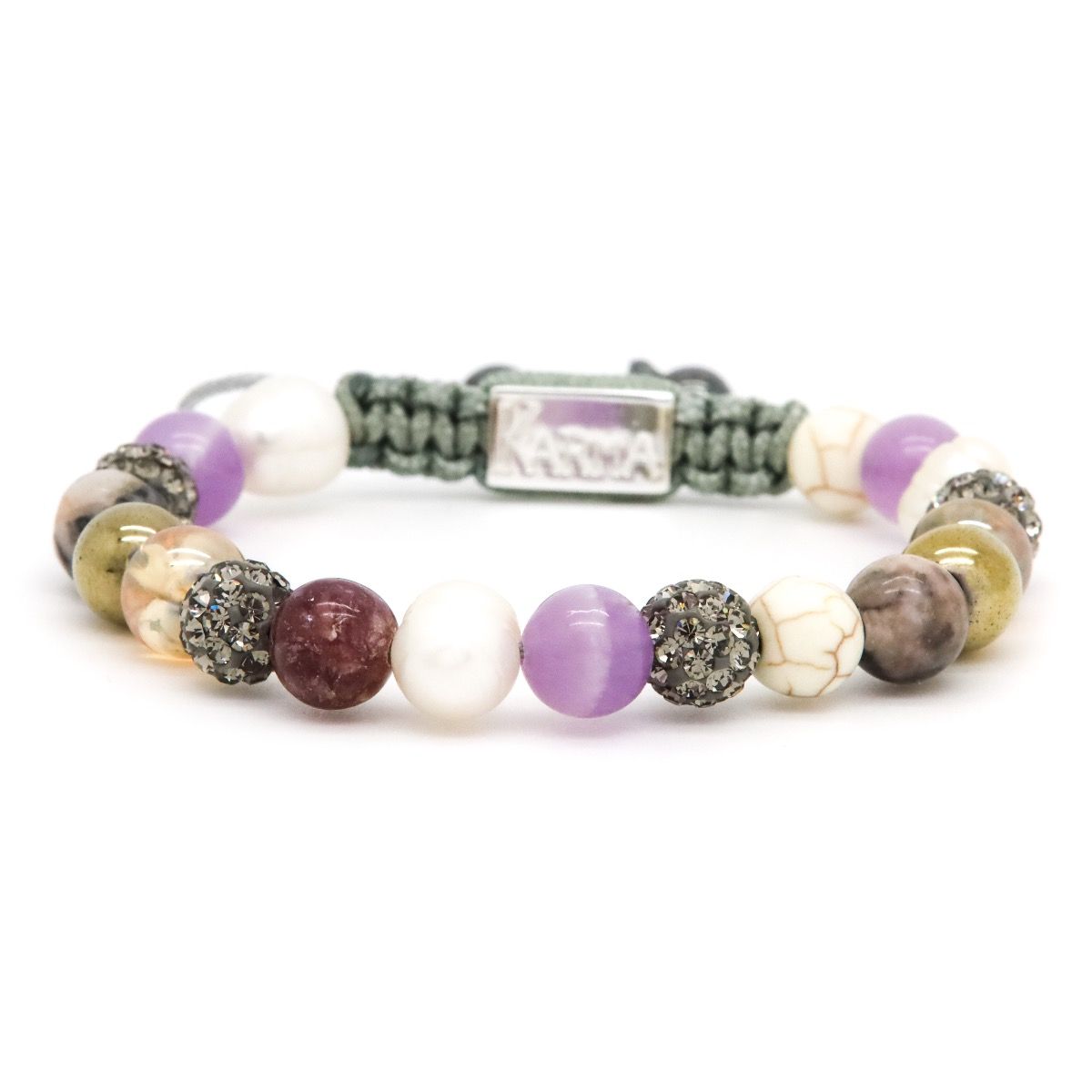 Karma armband Spiral ELEPHANT M Elastic (grey crystal) 8mm - 85381 - PansiteNederland.nl